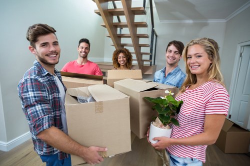 Local office removals team preparing a Hornsey business move