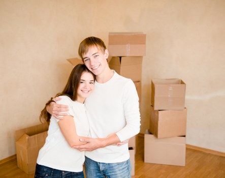 Well-packed household belongings in a long-term storage unit in Hornsey
